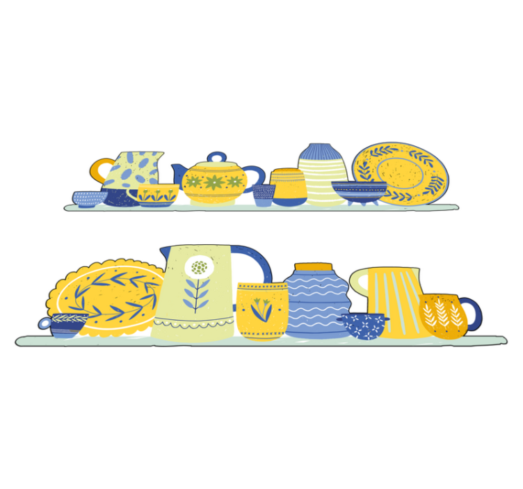 Vinyl tapijt keuken vintage elegante keukenkast - TenStickers