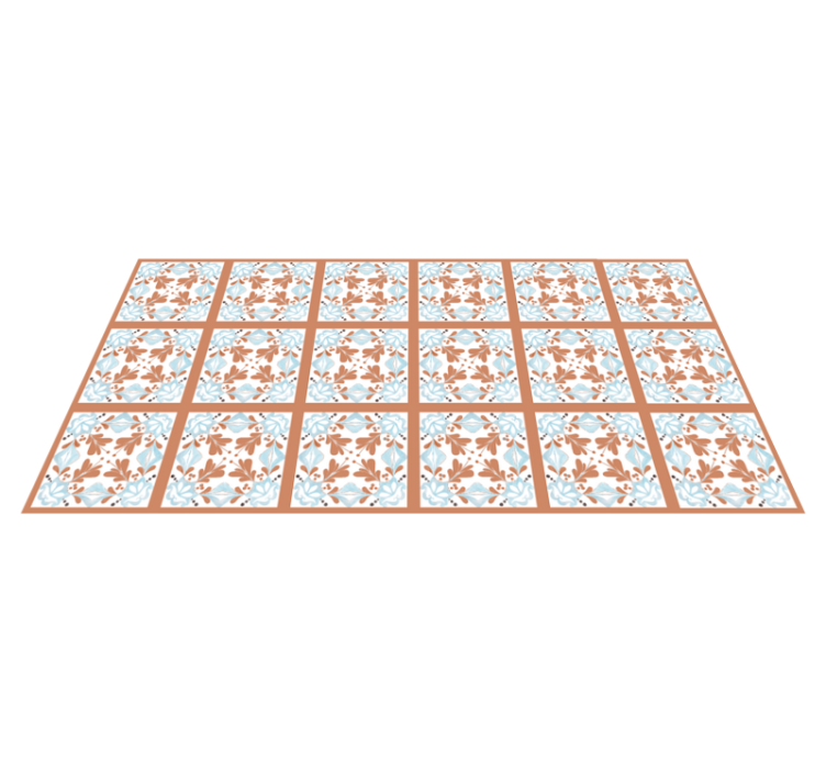 Vinyl tapijt keuken bloemige mediterraanse tegels - TenStickers