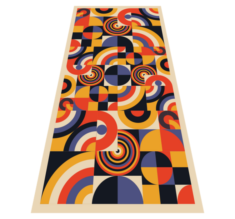 Vinyl tapijt keuken kleurrijke bauhaus cirkels - TenStickers