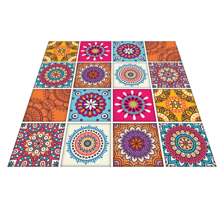 Vinyl tapijt keuken mandala ke tiles - TenStickers