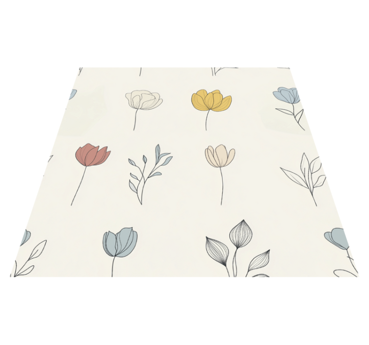 Vinyl tapijt keuken set met bloemenpatroon - TenStickers
