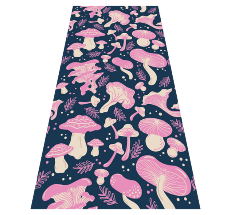 Vinyl tapijt keuken roze paddenstoel patroon - TenStickers