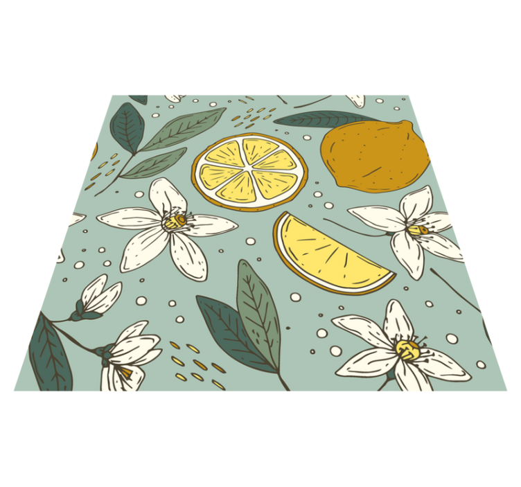 Vinyl tapijt keuken kleurrijk citroenpatroon - TenStickers