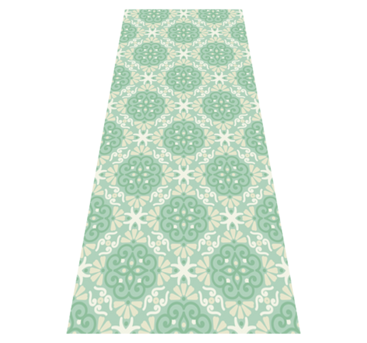 Vinyl tapijt slaapkamer nordic stijl groen bloemenpatroon - TenStickers