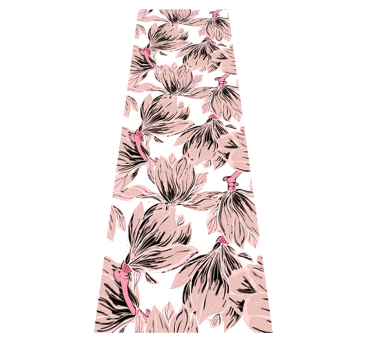 Vinyl tapijt slaapkamer close-up van witte en roze magnolia - TenStickers