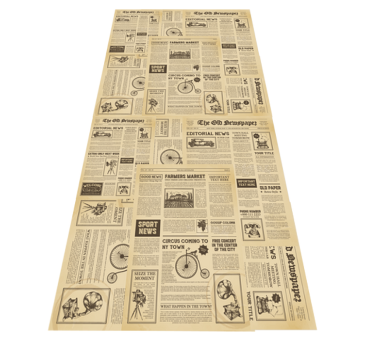 Vinyl tapijt kantoor vintage amerikaanse krant - TenStickers