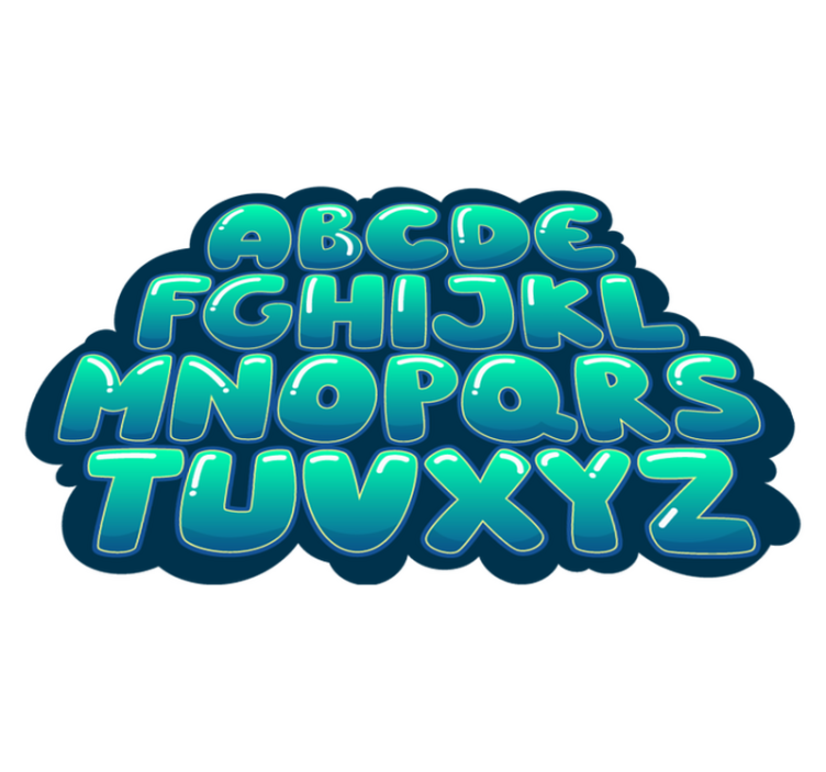 Alfabet wolk vinyl tapijt  - TenStickers