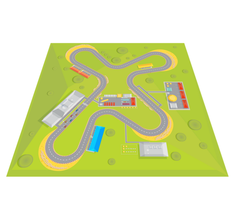 Speeltijd op de weg vinyl tapijt kind - TenStickers