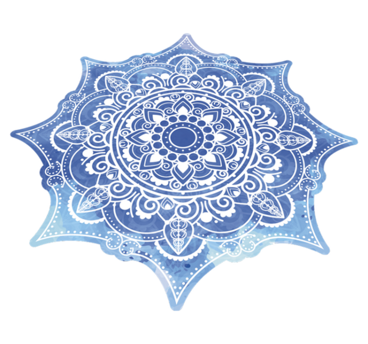 Vinyl tapijt mandala blauw mandala ontwerp - TenStickers