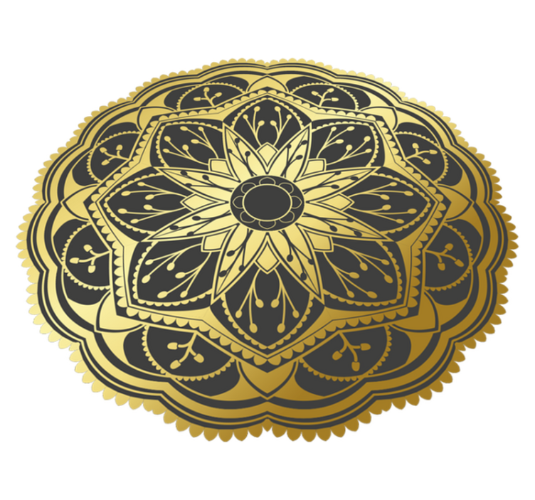 Gouden mandalapatroon vinyl tapijt mandala - TenStickers