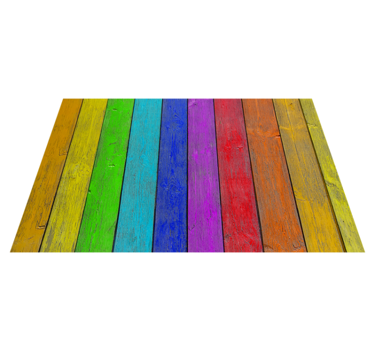 Regenboog plank structuur vinyl tapijt textuur - TenStickers
