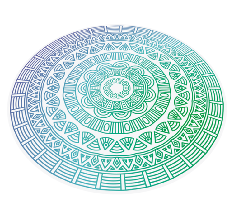 Vinyl tapijt mandala cirkelpatroon - TenStickers