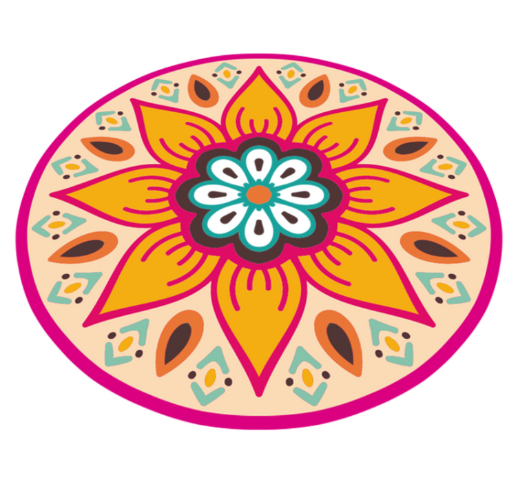 Cirkelvormig mandalamotief vinyl tapijt mandala - TenStickers