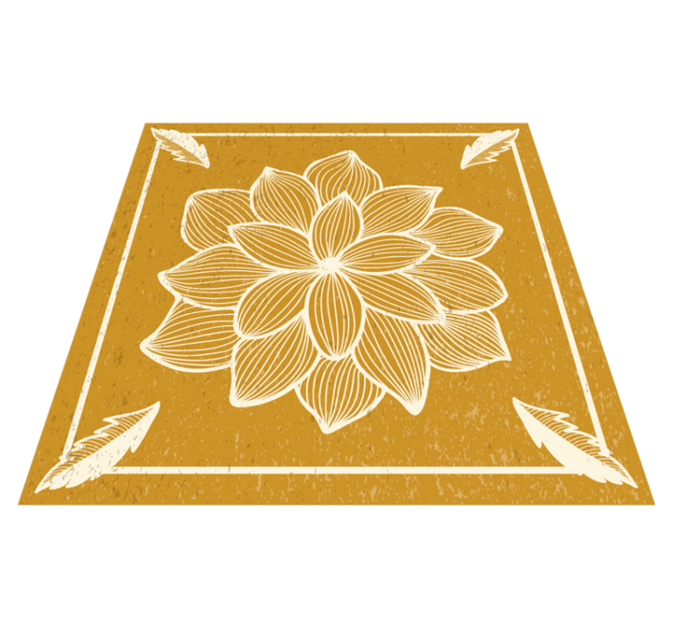 Gouden bloemdessin vinyl tapijt bloemen en planten - TenStickers