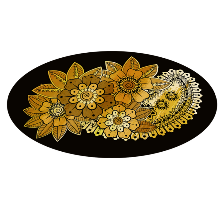 Mandaladetail vinyl tapijt mandala - TenStickers