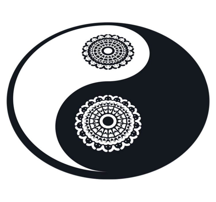 Yin yang mandala vinyl tapijt mandala - TenStickers