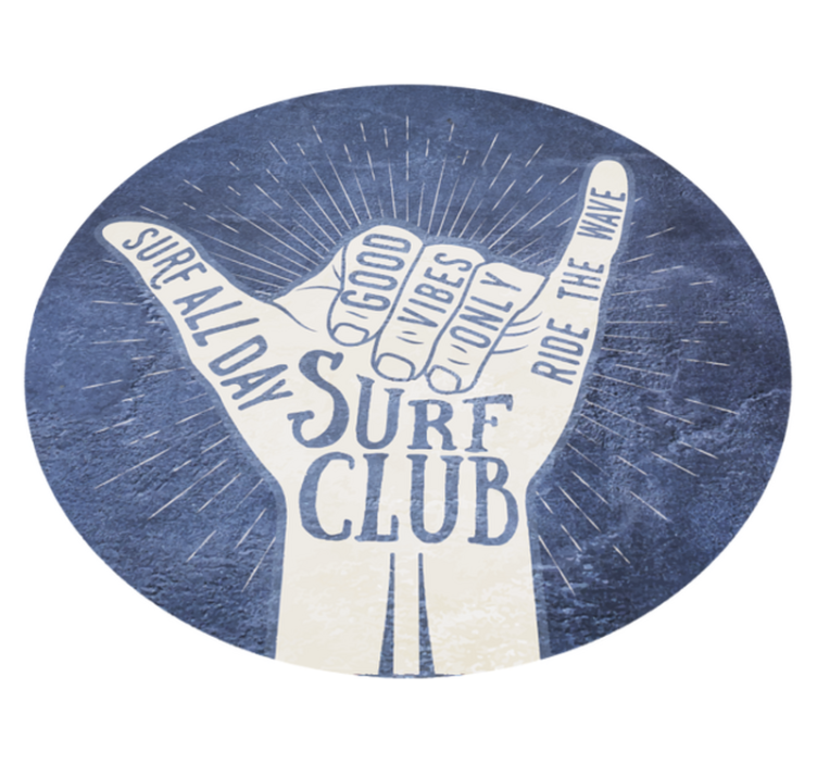 Embleem van de surfclub vinyl tapijt zinnen en teksten - TenStickers