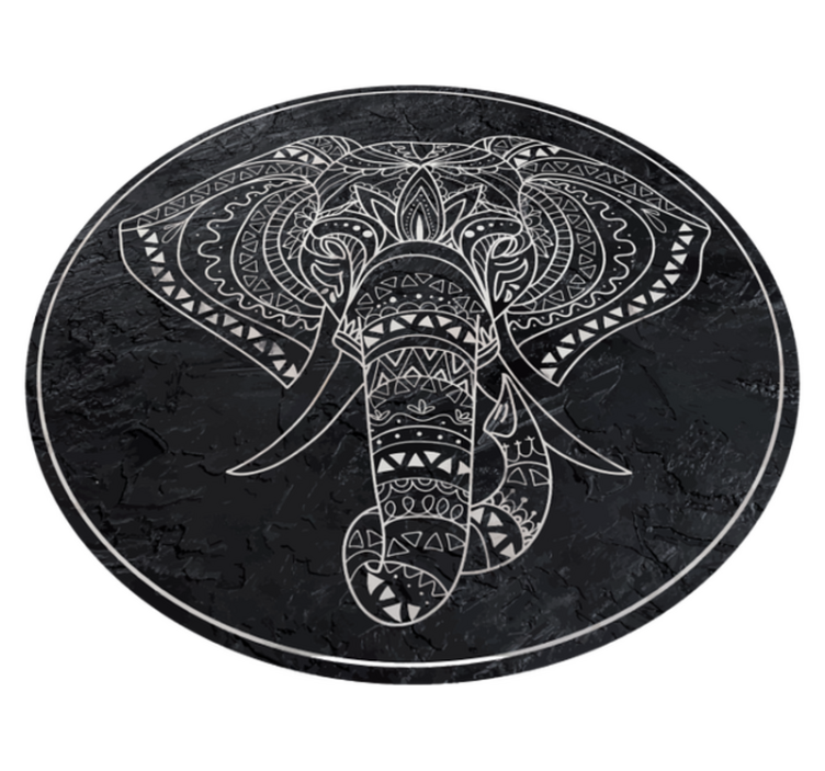 Vinyl tapijt mandala olifant - TenStickers