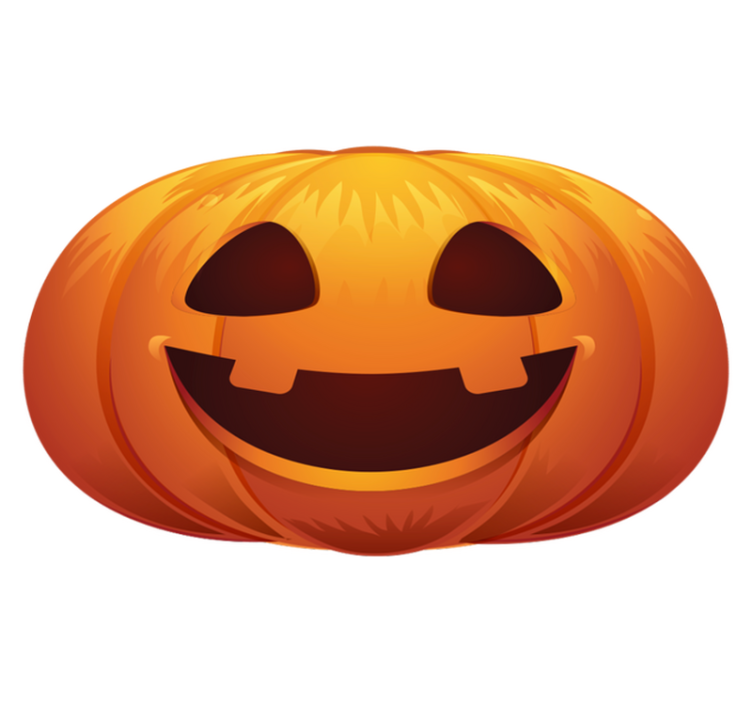 Pompoen gezicht vinyl tapijt Halloween - TenStickers
