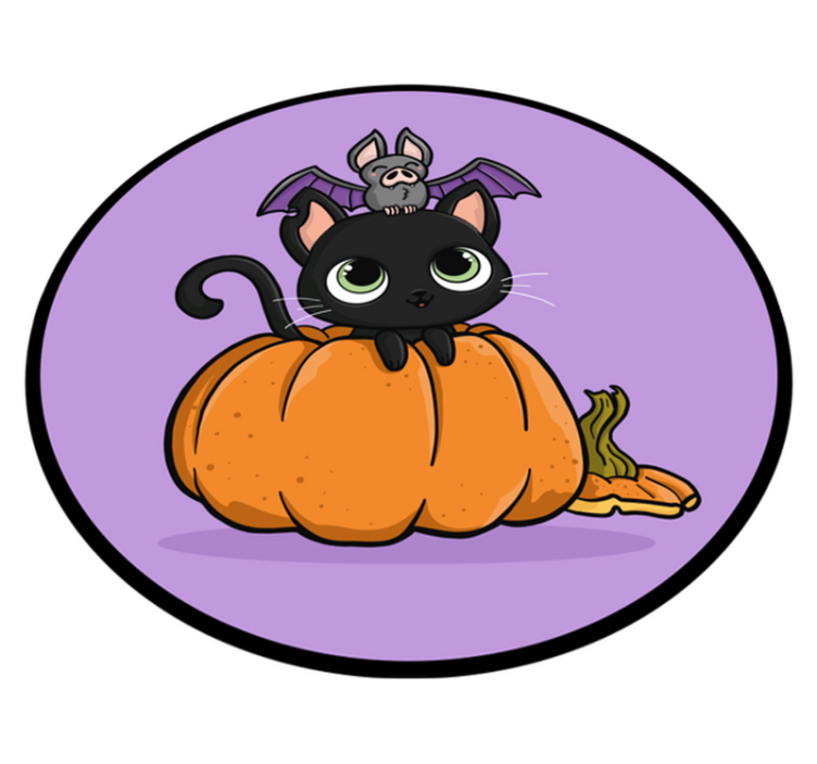 Vinyl tapijt halloween halloween vleermuis kat - TenStickers