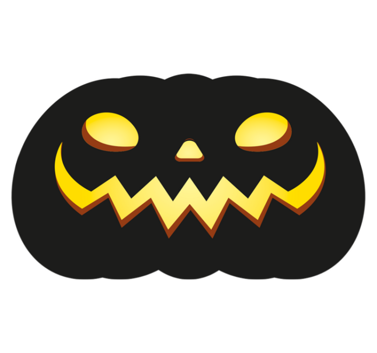 Griezelig pompoengezicht vinyl tapijt Halloween - TenStickers