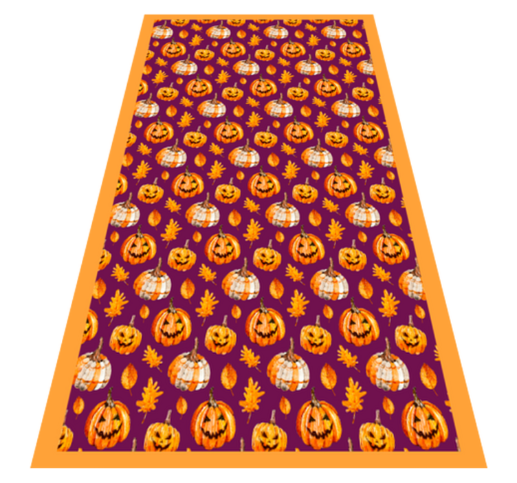 Pompoen patroon vinyl tapijt Halloween - TenStickers