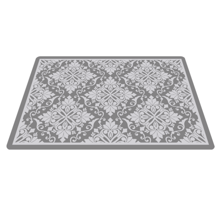 Elegant zwart-wit blad vinyl tapijt minimalistisch - TenStickers