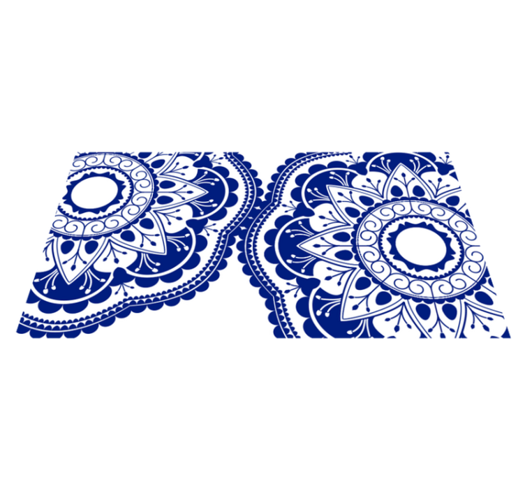 Marineblauw patroon vinyl tapijt mandala - TenStickers