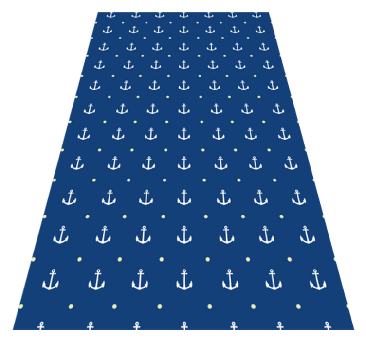 Nautische ankers vinyl tapijt blauw - TenStickers