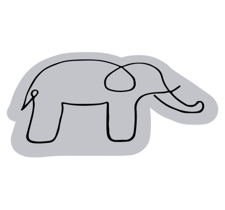 Olifant overzicht vinyl tapijt kind - TenStickers