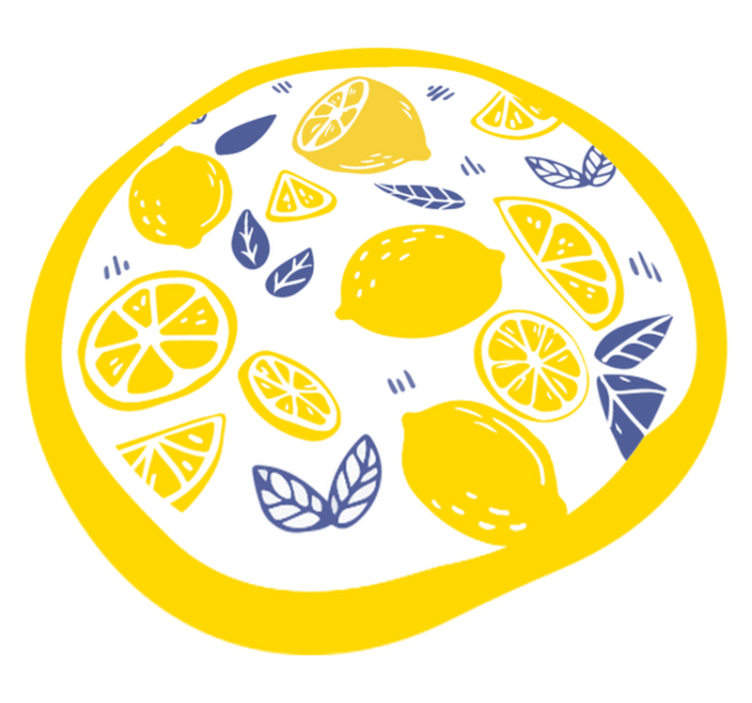 Citrus patroon cirkel vinyl tapijt bloemen en planten - TenStickers