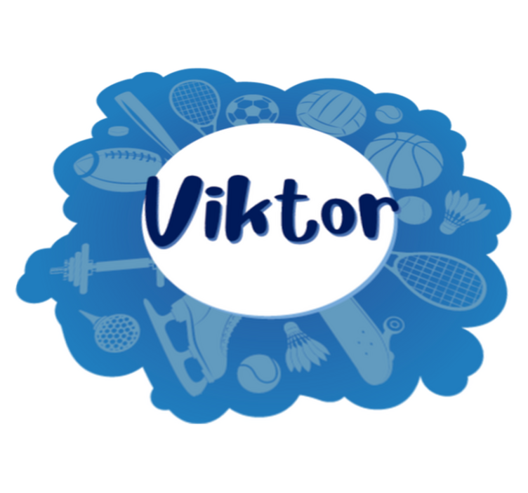 Gepersonaliseerd sportembleem vinyl tapijt met naam - TenStickers