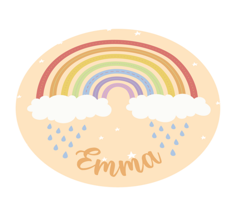Aanpasbare regenboog vinyl tapijt met naam - TenStickers