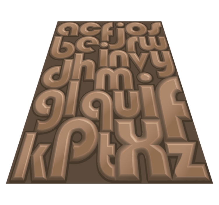 Chocolade letters vinyl tapijt alfabet - TenStickers