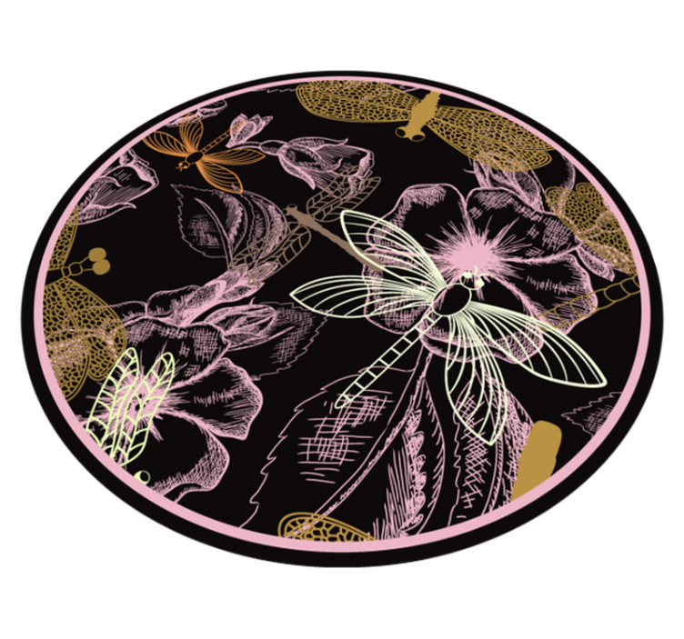 Botanische insectenbeelden vinyl tapijt bloemen en planten - TenStickers