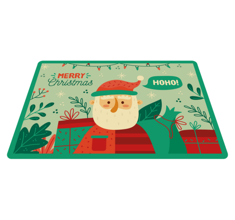 Feestelijke kerstmanillustratie vinyl tapijt kerstmis - TenStickers