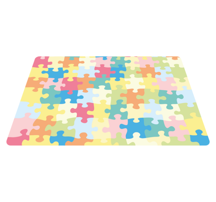 Puzzelpatroon vinyl tapijt kind - TenStickers