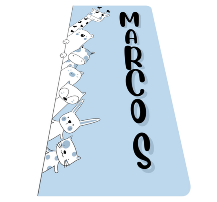 Gepersonaliseerde beestjes vinyl tapijt met naam - TenStickers