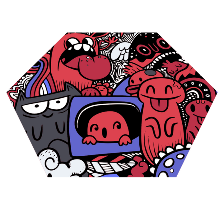 Speels monsterskunstwerk vinyl tapijt meer kinderen - TenStickers