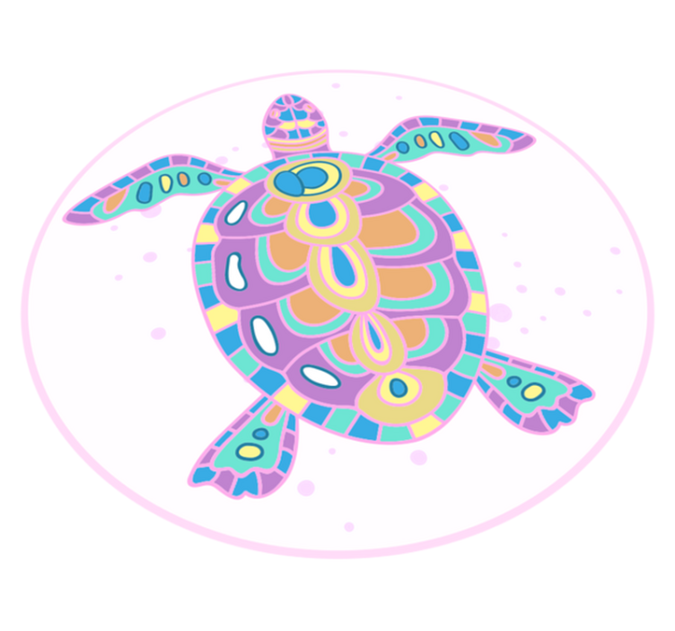 Kleurrijke schildpadillustratie vinyl tapijt kind - TenStickers