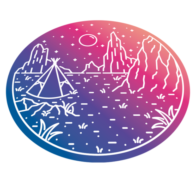 Nachtelijk kamperen vinyl tapijt natuur - TenStickers