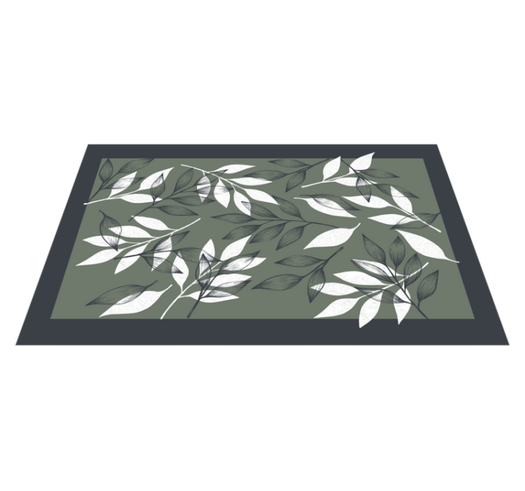 Blad botanisch patroon vinyl tapijt bloemen en planten - TenStickers