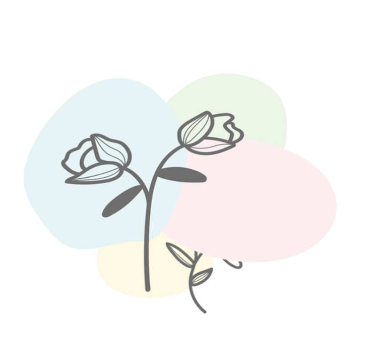 Bloemenhart vloerkleed vinyl tapijt bloemen en planten - TenStickers