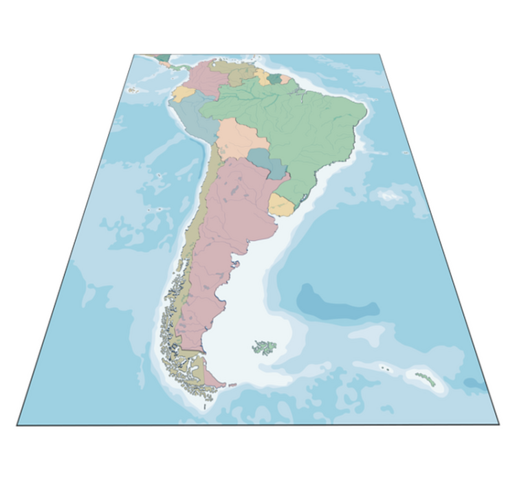 Cartografische illustratie vinyl tapijt wereldkaart - TenStickers