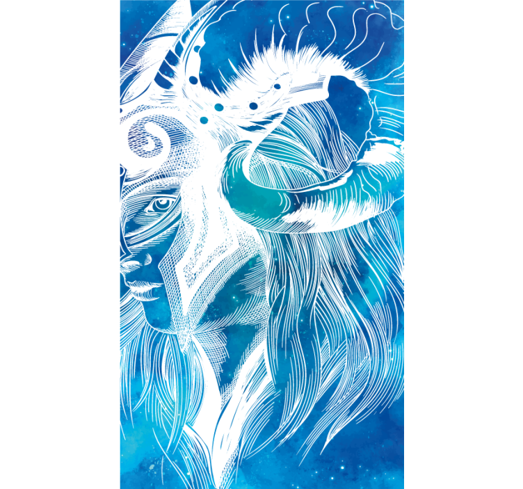 Mythische geit illustratie dieren vinyl tapijt - TenStickers