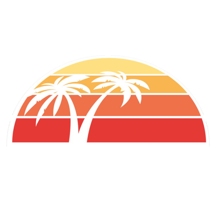 Ontwerp met zonsondergangpalmen vinyl tapijt natuur - TenStickers