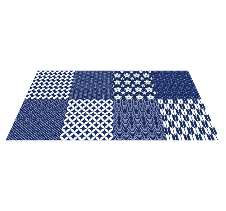 Geometrisch tegelcollectie vinyl tapijt geometrisch - TenStickers