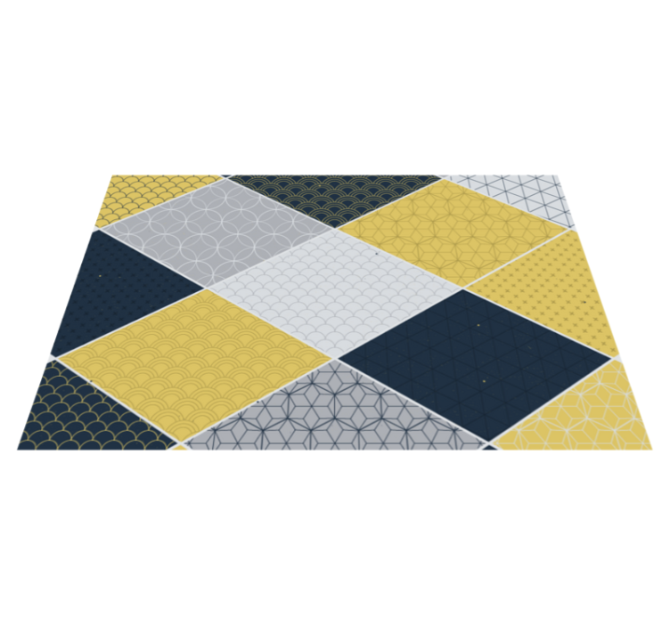Geometrische mozaïekmix vinyl tapijt geometrisch - TenStickers