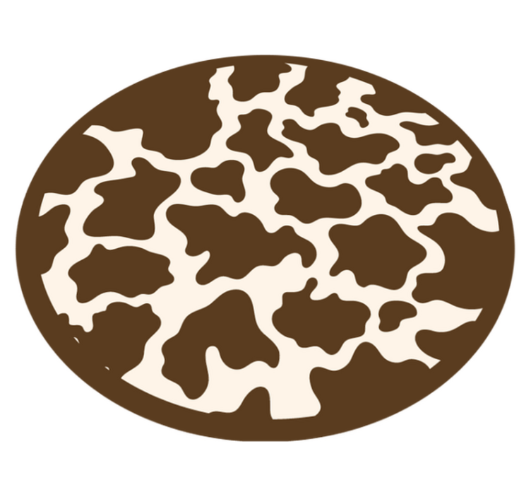 Koeienhuid rond vinyl vloerkleed dierenprint - TenStickers