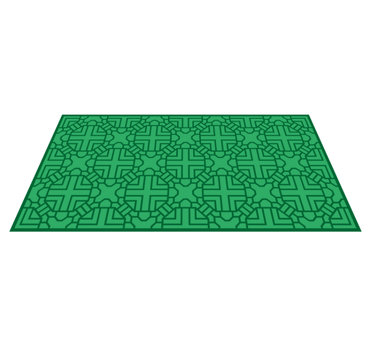 Geometrisch groen motief vinyl tapijt geometrisch - TenStickers